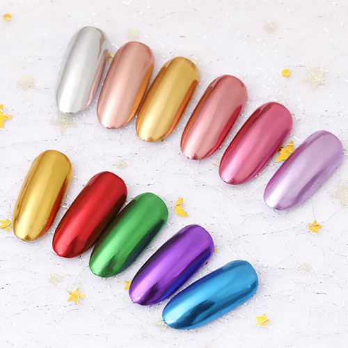 Metal Effect Manicure Art Decor Nail Art Glitter Powder Holographic Colorful - Bild 6 von 22