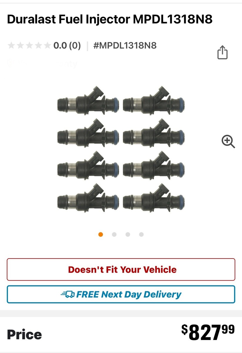 Duralast Fuel Injectors Duralast # MPDL1318N8. Set Of 8 | eBay