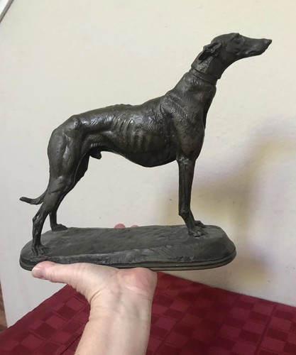 Antique E. Fremiet French Bronze Greyhound Dog Statue Sculpture Signed Large 12” - Picture 9 of 9
