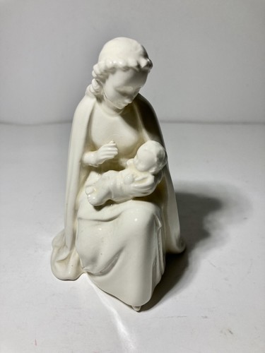 Goebel Sacrart Madonna w/ Child Figurine Germany E&R Golden Crown Mary Jesus 6" - Picture 6 of 7