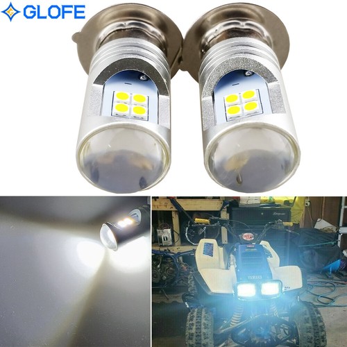 2X White LED Bulbs for Headlight Bulbs 12V 35/35W 1997-2008 Banshee 350 Bulb ATV - Picture 1 of 12