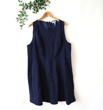 Draper James Women's Dark Navy Blue Sleeveless Plus Size 18X Dress