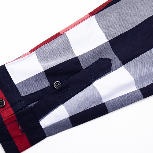 Nuevo Hombre Camisa Cuadros Aleatorio Manga Larga Casual Algodón Vestido Camisas Social - Imagen 6 de 11