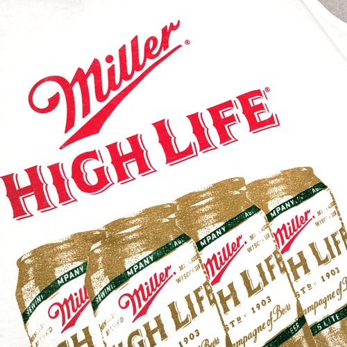 MILLER HIGH LIFE BEER Tank Top MUSCLE SHIRT Mens SMALL S WHITE PULLOVER NWT