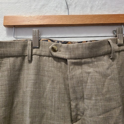 MEYER HOSEN Bonn Wool Linen Blend Tan Business Pants W36 x L28 Made in Romania - Picture 5 of 10