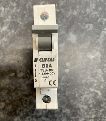 CLIPSAL 6 AMP MCB EINPOLIG 6A B6A TSB-106 10KA 230-400V einpolig gebraucht