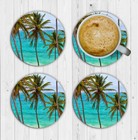 Beach Tropical Drink Coasters Set of Four Neoprene
