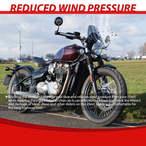 Smoke Windshield Kit For Triumph Bonneville Bobber T100 T120 Speedmaster 17-23 - Picture 4 of 21