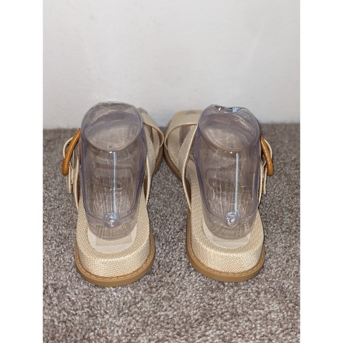 Sandali Dolce Vita Rafia perizoma dettaglio fibbia slide estivi beige taglia 8,5 NUOVI - Foto 7 di 10