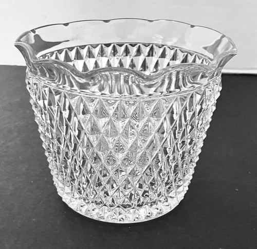 Indiana Glas Diamond Point Eiskübel Übertopf Herzstück Vase kristallklar - Bild 3 von 12