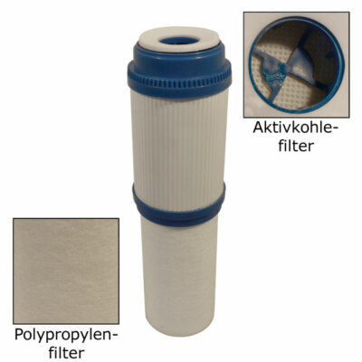 Mauk 2in1 Duo Filtereinsatz Aktivkohle Polypropylenfilter Partikelfilter System