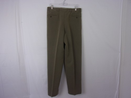 Ballin Pleated Pants SIZE: 34" Waist; 31" Inseam TANNISH GREEN - Picture 2 of 4