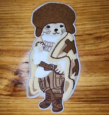 10" chenille iron-on Lady Bear patch. No sewing needed  