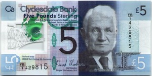 Scotland-Clydesdale-Bank-5-pounds-2015-P-369-Commemorative-POLYMER-UNC-n291