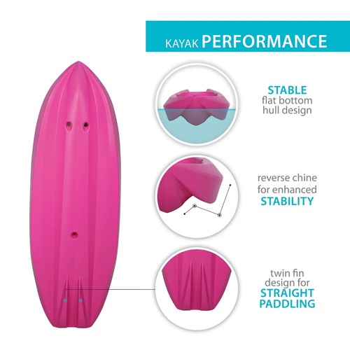 Lifetime Wave 6 ft Youth Kayak, Pink 18 lb - Picture 4 of 6