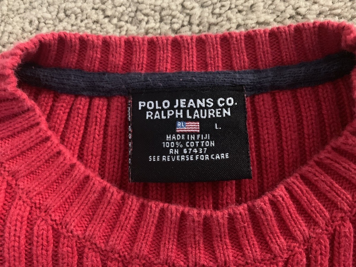 Polo Jeans Co. By Ralph Lauren Red, American Flag Sweater In