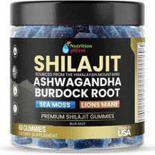 Organic Shilajit Gummies 1000Mg, Sea Moss 400Mg, Ashwagandha 1000Mg 105 Trace M