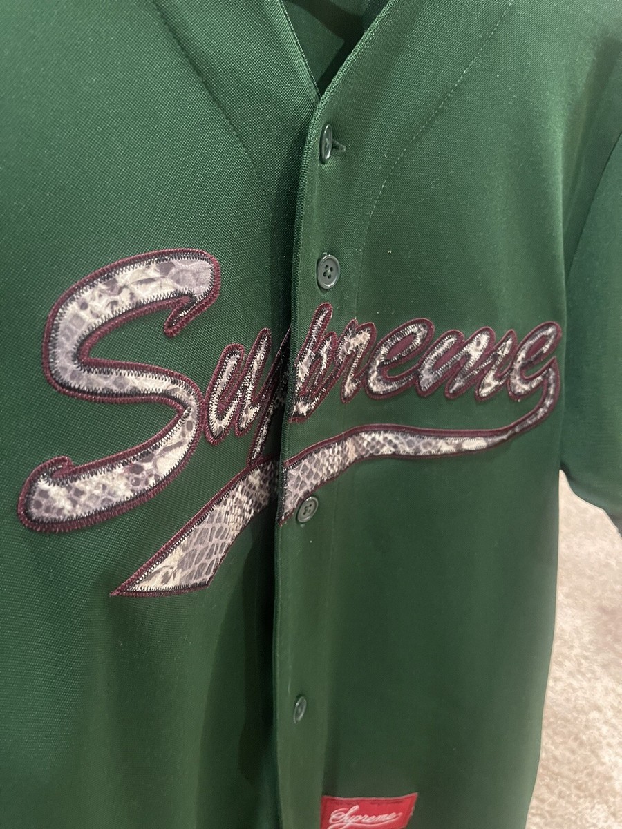格安美品Supreme Snake Script Baseball Supreme Snake Script Logo Baseball Jersey Pink Men's - FW17 - US