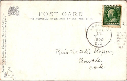 Raphael Tuck TO MY VALENTINE Dutch Kids with Wagon Postcard - Picture 2 of 2