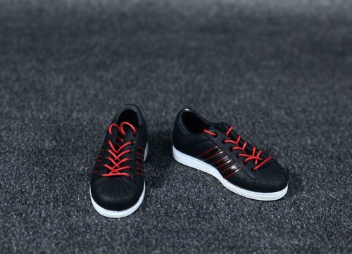 1/6 Shoes Adidas Style Sneakers Black For 12" Hot Toys PHIEN Male Figure ☆USA☆ - Picture 4 of 4