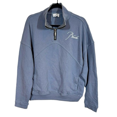 Sudadera Suéter Mediana con Logotipo RHUDE Bordado Cuarto Cremallera $645 - Imagen 3 de 12