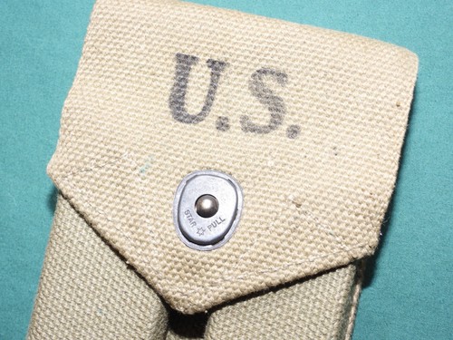 Ejército de los Estados Unidos USMC Marine WW2 COLT 1911 .45 PISTOLA CAQUI MUNICIÓN BOLSA EXCELENTE MUY 1942 De colección