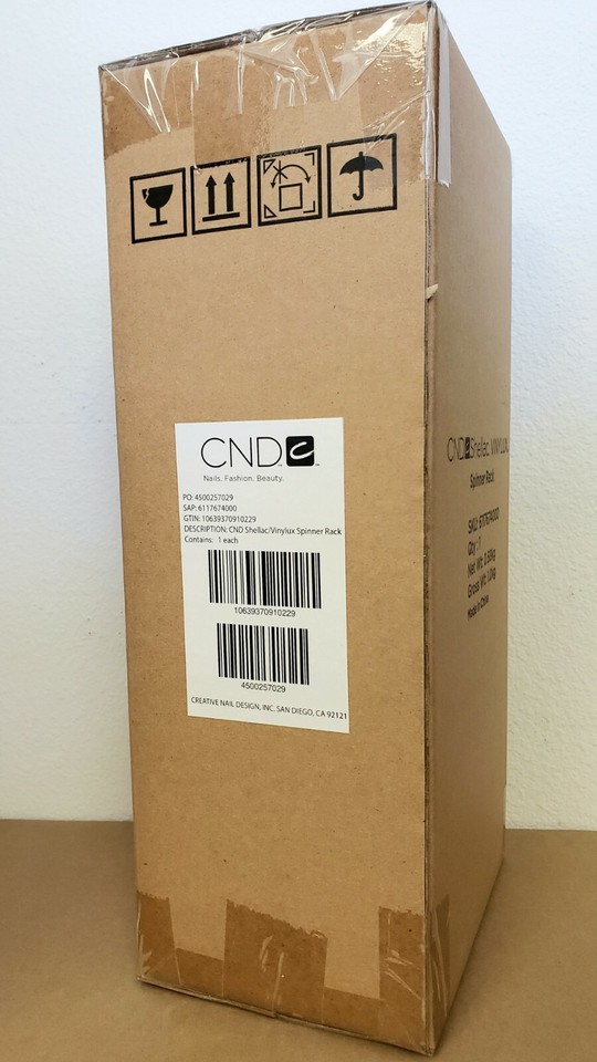 CND SHELLAC VINYLUX WHITE SALON SPINNER DISPLAY RACK Holds 24 Polish ...