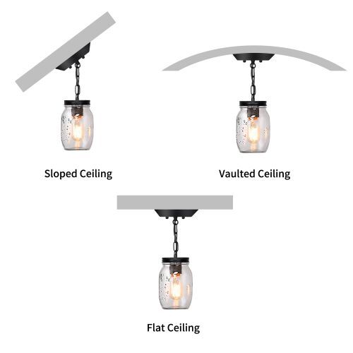 Glass Mason Jar Lights Fixture, Ceiling Light Fixture Farmhouse Kitchen Pendant - Picture 12 of 50