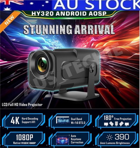 ✅AU HY320 Mini Projector DLNA Airplay 5G wifi6 1080p 4K Bluetooth 5.0 Android 11 - Bild 1 von 12