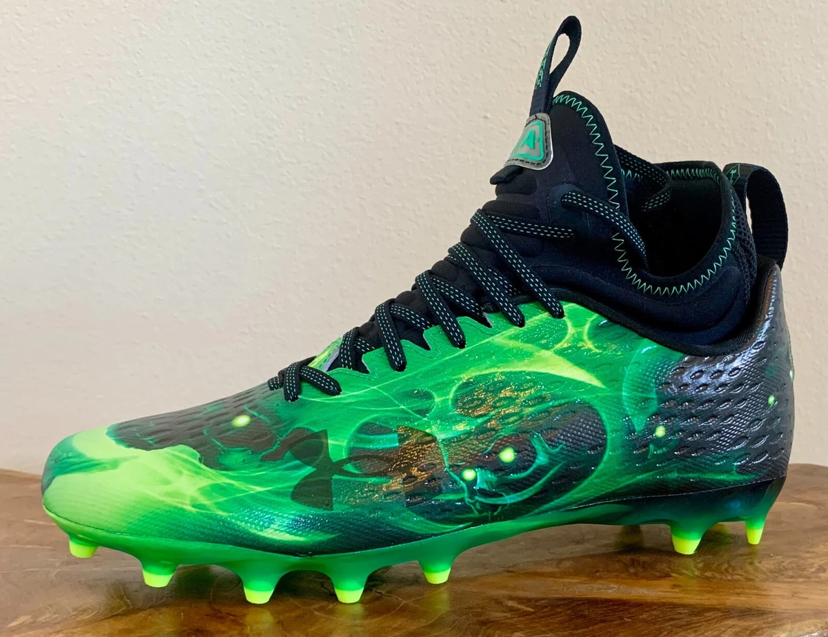 Under Armour Spotlight Lux MC LE Slime Football Cleats Size 10.5