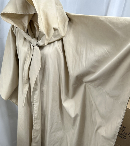 Vintage hellbraun-khaki Cape Knopfleiste Kapuze Umhang Poncho von Coatree Regenmantel - Bild 5 von 11