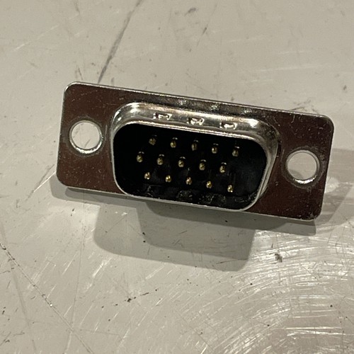 (QTY: 8)  Connector D-Sub 15 Position High Density Plug Male Pins (shelf95b2) - Picture 3 of 4