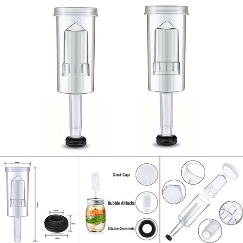 for 2 X Brewing Air Lock Airlock 3-Piece Type Home Brew Beer Wine W/ Grommet - Picture 2 of 9