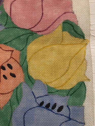 Tulips Handpainted Needlepoint Canvas 14ct Pastels Large Design - Picture 11 of 12