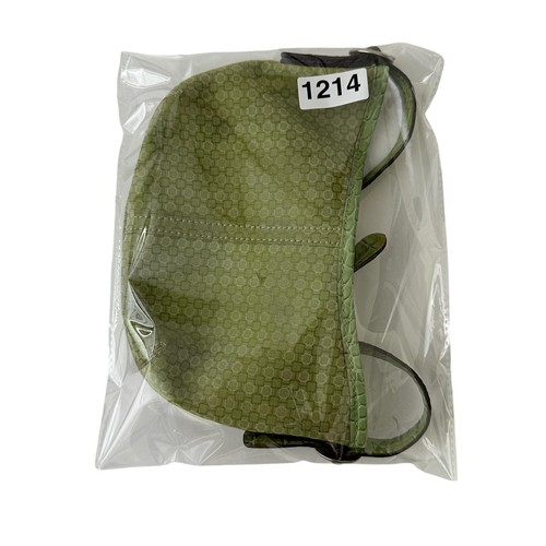 Y2K Nine West Lime Green Canvas Slouchy Crescent Hobo Shoulder Bag Purse VTG 90s - Picture 9 of 9