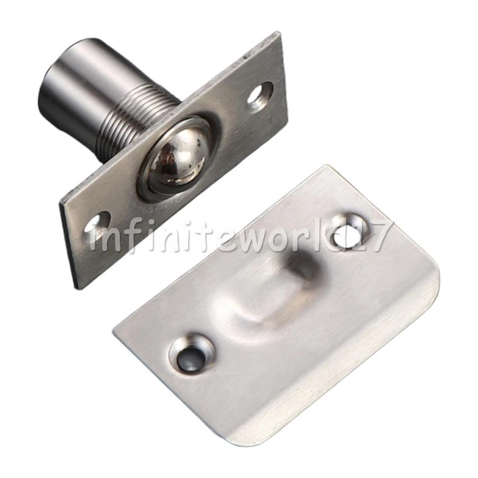 2Sets Ball Door Roller Catch Mortice Latch Spring Loaded 18mm Latch Lock +Screws - Image 3 of 4