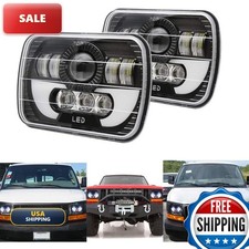 AMUNIESUN 120W Rectangle 7x6 5x7 Inch Headlights 6052 6054 H5054 H6054 H4 Plug