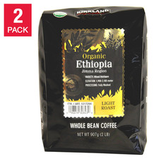 Kirkland Signature Organic Ethiopia Whole Bean Coffee, 2 Lbs