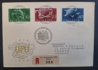 RARE 1949 Switzerland Regd 75th Anniv of UPU FDC ties set of 3 stamps canc Bern