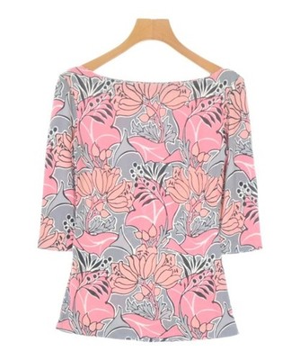 PRADA T-shirts/Cut & Sewns PinkxGrayxBlacketc.(Flower Pattern) 2200699685030