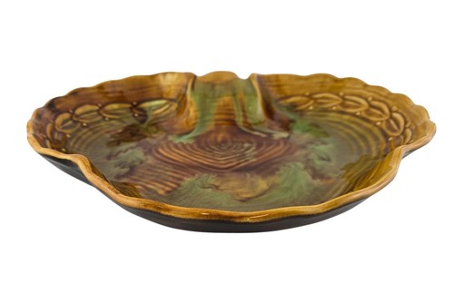 Maurice of California Ceramic Dish with Scalloped Edges Green-Brown Glaze RF 62 - Picture 2 of 9
