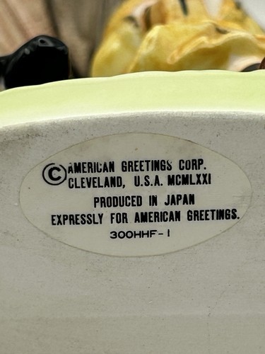 American Greetings Girl With Umbrella & Black Cat Rainy Day Figurine 1971 Japan - Picture 8 of 11