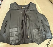 Motorcycle Vest Men  s XL Custom Made In Alligator Leather Vest