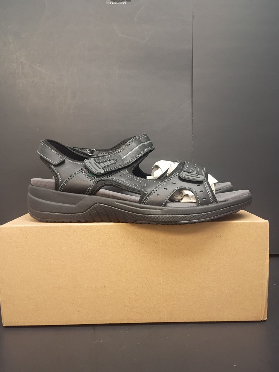 Orthofeet Mens Gemini 566 Black Leather Orthopedic Walking  display picture 1