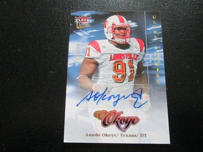 AMOBI OKOYE 2007 FLEER ULTRA AUTOGRAPHED ROOKIE CARD # 133/199 NMMT+