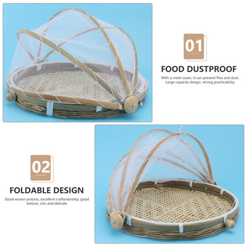 Cesta de almacenamiento tejida artesanal de bambú cestas de bambú para alimentos - Imagen 10 de 12