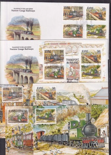 Ireland 1995 Irish Narrow Gauge Railways choice of stamps, MS& maximum cards FDC
