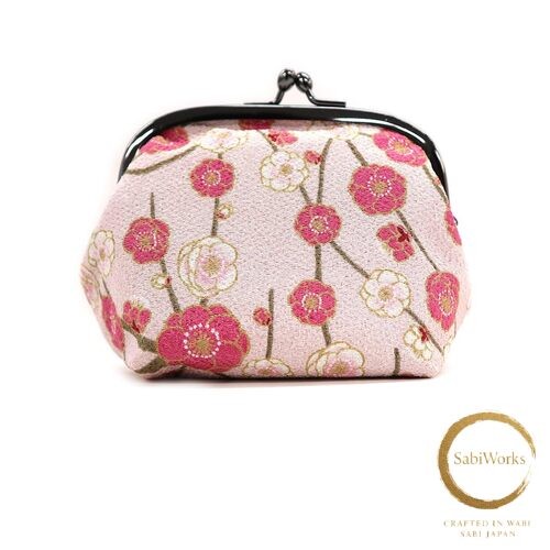 Neu Komon Kobo 3,6 Zoll Pflaumenbeutel Weeping Plum Pink Beutel Futago Chirimen Kyoto - Bild 1 von 1