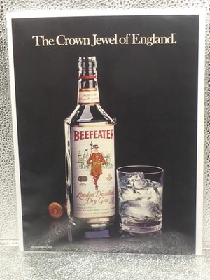 Vintage Beefeater London Distilled Dry Gin 1980 Print Advertising Full Page Ad