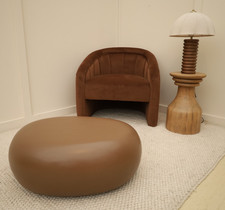 Concrete-Style Irregular Mocha Coffee Table  (ww00058)